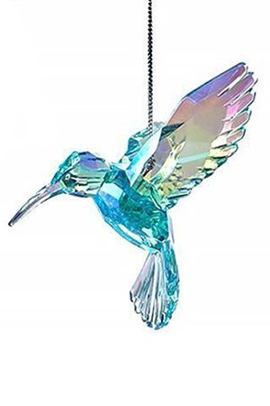 Ёлочное украшение РАДУЖНАЯ КОЛИБРИ, бирюзовая, акрил, 10 см, Kurts Adler