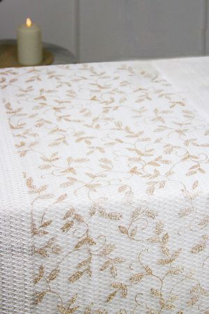 Ткань для декорирования ИЗЯЩНЫЙ ОРНАМЕНТ, веточки, кремовая, 35x200 см, Kaemingk