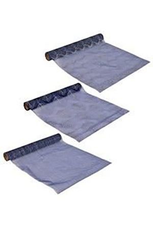 Ткань для декорирования ИЗЯЩНЫЙ ОРНАМЕНТ, листья, голубая, 35x200 см, Kaemingk