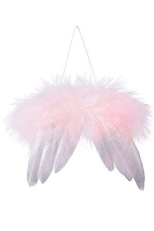 Украшение АНГЕЛЬСКИЕ КРЫЛЫШКИ, нежно-розовые, 14x16 см, Кэминг (Kaemingk)