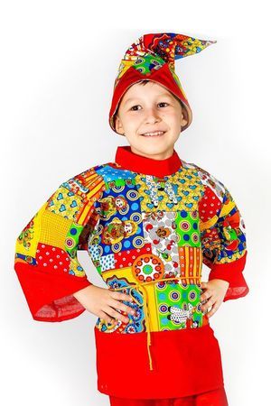 Карнавальный костюм ПЕТРУШКА, на рост 104-116 см, 3-5 лет, Бока