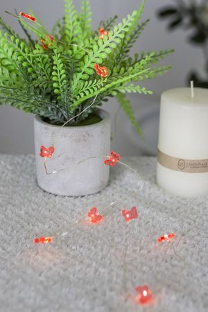Светодиодная гирлянда МОТЫЛЬКИ-СВЕТЛЯЧКИ, 12 тёплых белых микро LED-огней, 1.1 м, батарейки, Стар Трейдинг (Star Trading)