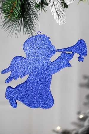 Игрушка для уличной елки Рождественский Ангел, синий, пеноплекс, 25 см, МанузинЪ