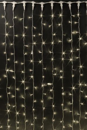 Светодиодный занавес Рич Лед Кэп (Rich Led Cap), 2*2 м, 400 теплых белых LED ламп, прозрачный ПВХ, соединяемый, IP65, Рич ЛЕД (Rich LED)