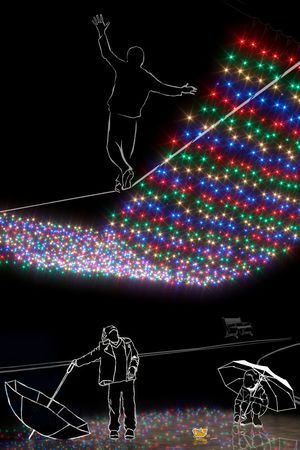 Светодиодный занавес Рич Лед Кэп (Rich Led Cap), 2*6 м, 1000 разноцветных LED-огней, черный ПВХ, соединяемый, IP65, Рич ЛЕД (Rich LED)