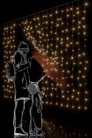 Светодиодный занавес 2*1.5 м, 300 теплых белых LED-огней, прозрачный СИЛИКОН+ПВХ, соединяемый, IP54, Рич ЛЕД (Rich LED)