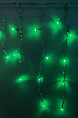 Светодиодная бахрома 3*0.5 м, 112 зеленых LED-огней, черный ПВХ, соединяемая, IP54, Рич ЛЕД (Rich LED)