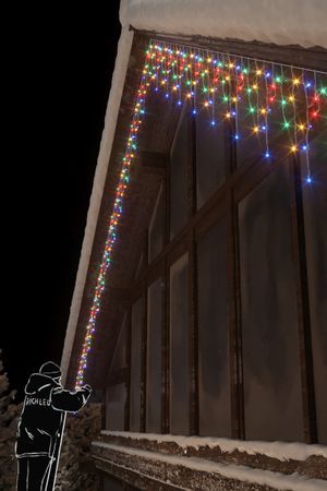 Светодиодная бахрома Рич Лед Кэп (Rich Led ) 3*0.5 м, 112 разноцветных LED-огней, белый КАУЧУК, соединяемая, IP65, Рич ЛЕД (Rich LED)