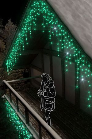 Светодиодная бахрома 3*0.9 м, 144 зеленых LED-огня, мерцание, прозрачный СИЛИКОН+ПВХ, соединяемая, IP54, Рич ЛЕД (Rich LED)