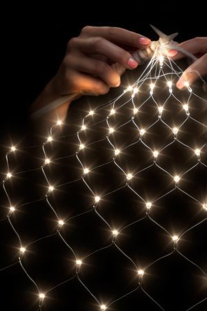 Гирлянда Сетка 2*1.5 м, 192 теплых белых LED-огня, прозрачный ПВХ, соединяемая, контроллер, IP54, Рич ЛЕД (Rich LED)