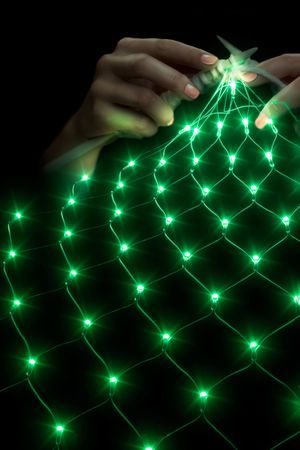 Гирлянда Сетка 2*3 м, 384 зеленых LED-огня, прозрачный ПВХ, соединяемая, контроллер, IP54, Рич ЛЕД (Rich LED)