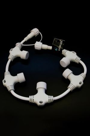 Разветвитель на 5 лучей для гирлянд 10 м, бахромы и занавесов Рич Лед (Rich LED), 2 pin, белый, Рич ЛЕД (Rich LED)