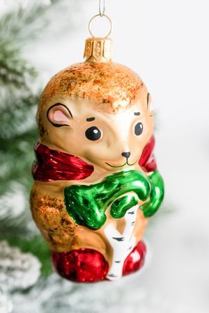 Елочная игрушка ЁЖИК СЁМА, стекло, 85 мм, Елочка