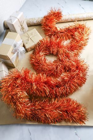 Мишура ПРАЗДНИЧНАЯ, 12.5 см х 2 м, темно-золотая, Морозко (Morozco)