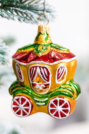Ёлочная игрушка КАРЕТА - НОВОГОДНЯЯ НОЧЬ, 60 мм, стекло, Елочка