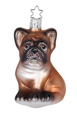 Коллекционная игрушка ЗАДУМЧИВЫЙ БУЛЬДОГ, стекло, 10 см, Инге Глас (Inge Glas)
