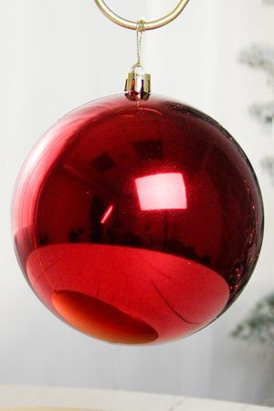 Ёлочный шар БИГ-БОЛ, глянцевый, красный, 120 мм, Винтер Деко (Winter Deco)