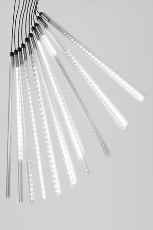 Светодиодная гирлянда Тающие Сосульки 10*0.5 м, 600 холодных белых LED ламп, черный ПВХ, 10 м, IP44, Лайтком (Laitcom)