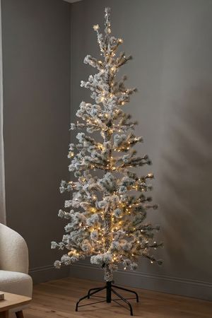 Искусственная Лиственница, заснеженная, хвоя - леска, 360 тёплых белых LED-огней, 215 см, Грин Трис (Green Trees)