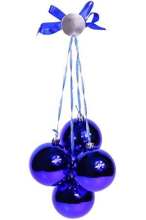 Подвеска - гроздь ЗЕРКАЛЬНЫЕ ШАРЫ, синий, 36 см, SNOWHOUSE