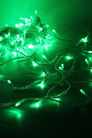 Светодиодная гирлянда 120 зеленых LED ламп 12 м, прозрачный ПВХ, соединяемая, IP44, SNOWHOUSE