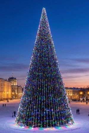 Новогоднее освещение Динамика для елки 12 м, Грин Трис (Green Trees)