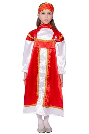 Карнавальный костюм АЛЕНУШКА, красный, на рост 122-134 см, 5-7 лет, Бока