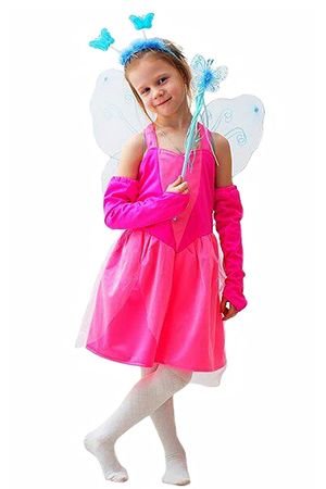 Карнавальный костюм СКАЗОЧНАЯ ФЕЯ в розовом, 5-7 лет, Бока