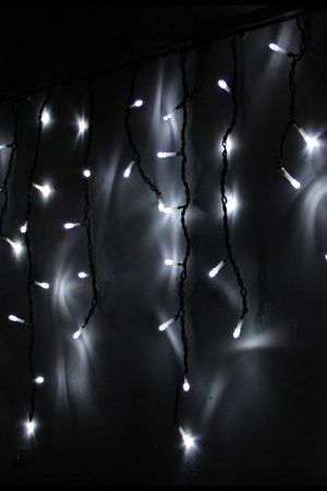 Электрогирлянда СВЕТОВАЯ БАХРОМА, 150 холодных белых LED ламп, 3,1x0,5 м, коннектор, черный провод, уличная, BEAUTY LED