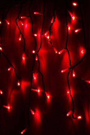 Электрогирлянда СВЕТОВАЯ БАХРОМА, 150 красных LED ламп, 3,1x0,5 м, коннектор, черный провод, уличная, BEAUTY LED