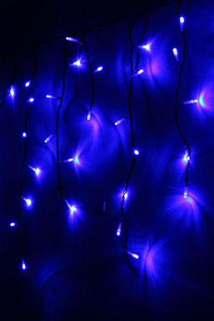Электрогирлянда СВЕТОВАЯ БАХРОМА, 240 синих LED ламп, 4,9x0,5 м, коннектор, черный провод, уличная, BEAUTY LED