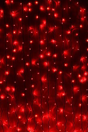 Занавес световой PLAY LIGHT, 200 красных LED ламп, 2x1 м, черный провод, коннектор, уличный, BEAUTY LED