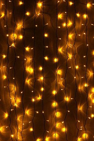 Занавес световой PLAY LIGHT, 600 желтых LED ламп, 2x3 м, черный провод, коннектор, уличный, BEAUTY LED