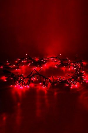 КЛАСТЕР ЛАЙТ (cluster lights) МЛЕЧНЫЙ ПУТЬ, 192 красных mini-LED ламп, 1,6+0,8 м, коннектор, черный провод, BEAUTY LED