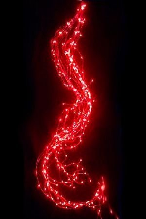 Электрогирлянда КОНСКИЙ ХВОСТ, 200 красных mini-LED ламп, 15*1.5+1.5 м, провод-проволока, BEAUTY LED