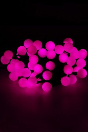 Светодиодная гирлянда Мультишарики 25 мм 100 розовых LED ламп 15 м, черный ПВХ, соединяемая, IP44, SNOWHOUSE