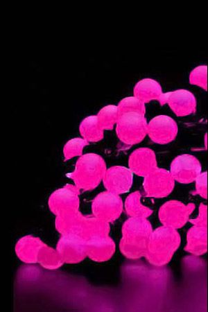Светодиодная гирлянда Мультишарики 25 мм 70 розовых LED ламп 10 м, черный ПВХ, соединяемая, IP44, SNOWHOUSE