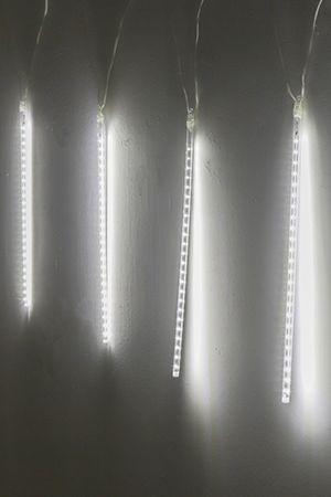Светодиодная гирлянда ТАЮЩИЕ СОСУЛЬКИ, 120 белых LED ламп, 46 см х 6 шт., 5+5 м, прозрачный провод, уличная, SNOWHOUSE