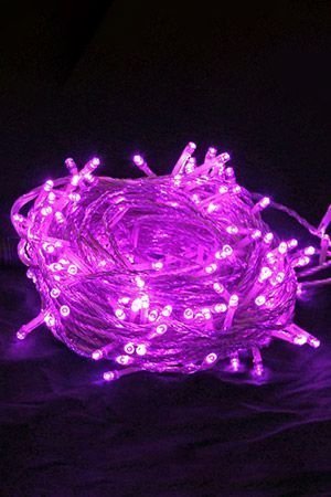 Светодиодная гирлянда 24V Premium Led 200 пурпурных LED ламп 20 м, прозрачный СИЛИКОН, соединяемая, контроллер, IP54, BEAUTY LED
