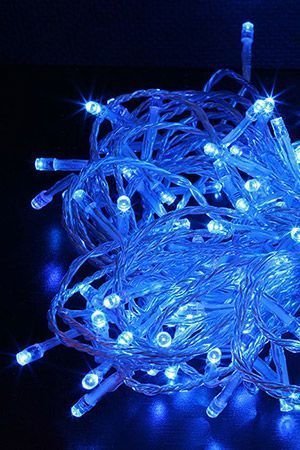 КЛИП ЛАЙТ на силиконовом проводе ПРЕМИУМ КЛАСС комплект 60 м с 600 LED лампами, цвет-синий, 24V, уличный, BEAUTY LED