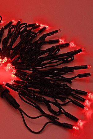 Электрогирлянда НИТЬ RUBI 120 красных LED огней уличная 12 м, коннектор, черный провод резина+PVC, SNOWHOUSE