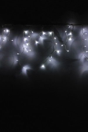 Световая бахрома ПРЕМИУМ КЛАСС на силиконовом прозрачном проводе, 150 холодных белых LED ламп, 3x0,5м, коннектор, уличная, BEAUTY LED