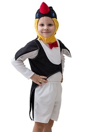 Карнавальный костюм ПИНГВИН в шортах, на рост 104-116 см, 3-5 лет, Бока