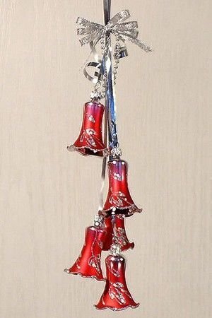 Елочное украшение - гирлянда ЛАВАНДА красная, 28 см, Елочка